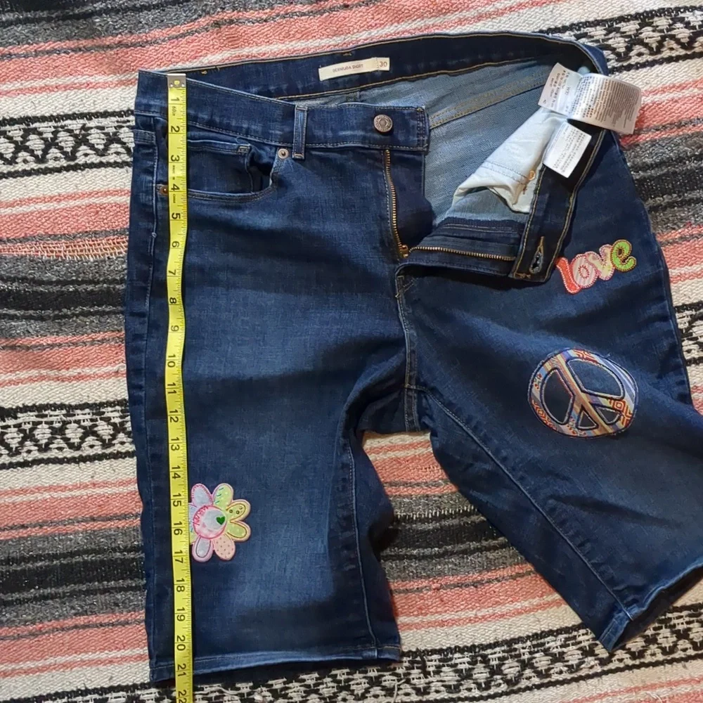 Levi's Denim Shorts with Patches - Picture 7 of 12